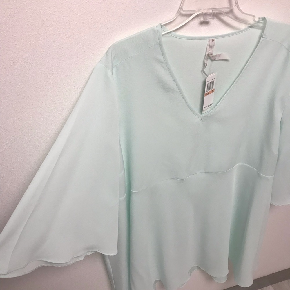 NEW Melissa McCarthy Seven7 Mint Blouse 3x - Picture 2 of 6